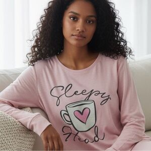 Pink Sleepy Head Long Sleeve Top